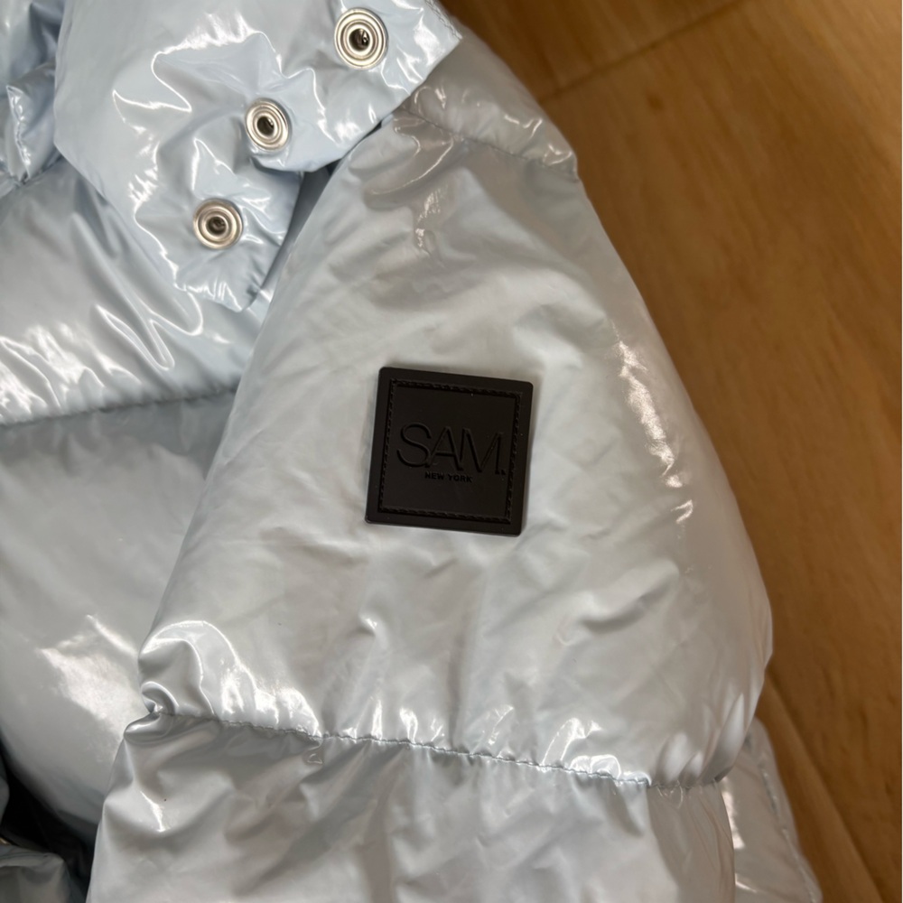 SAM. Shiny Sky Blue Puffer Jacket - Picture 4 of 6